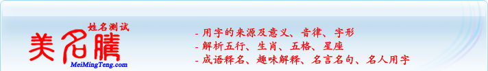 用字的來(lái)源及意義、音律、字形；五行、生肖、五格、星座；成語(yǔ)釋名、趣味解釋、名言名句、名人用字